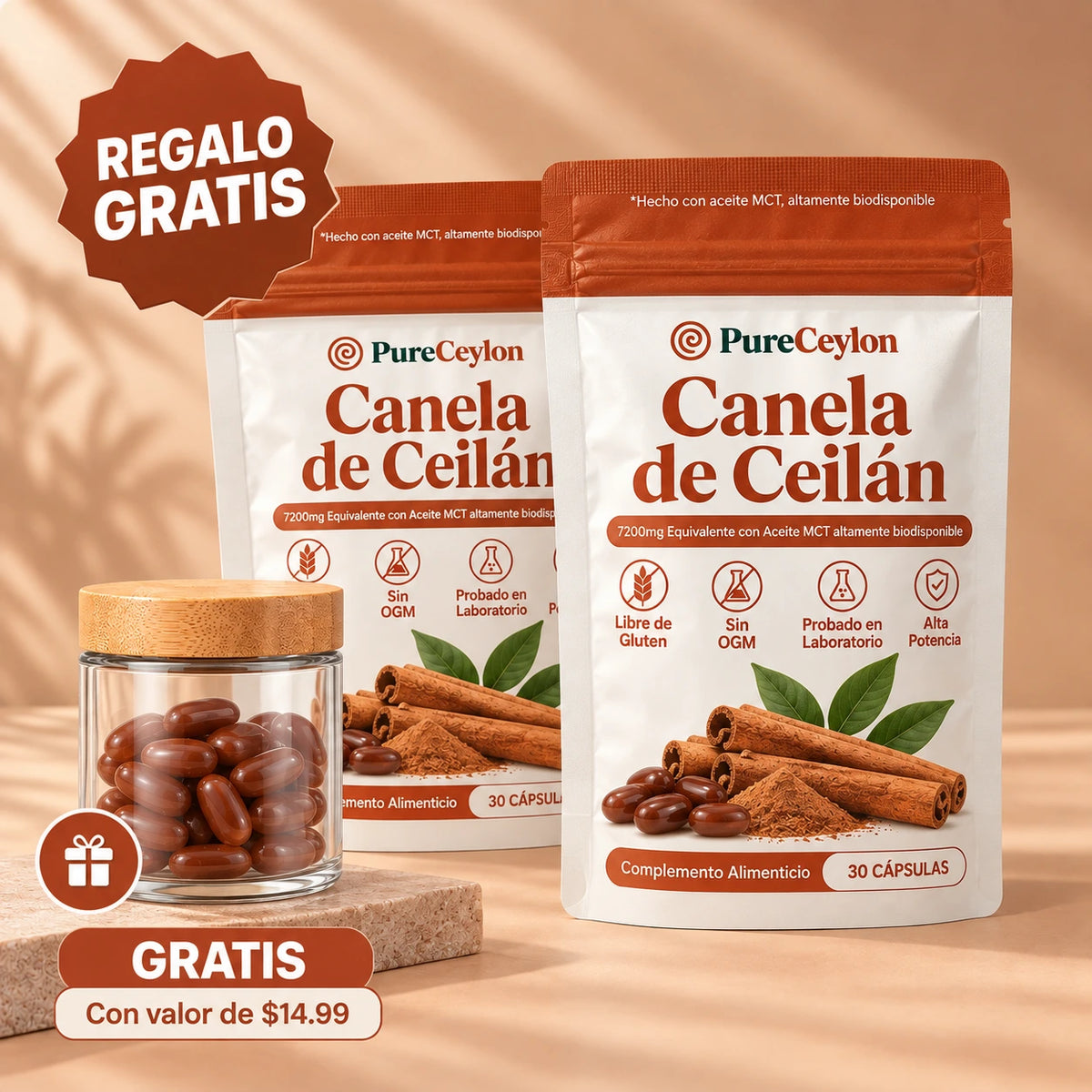 Controla tu Azúcar · Canela de Ceilán Concentrada 12:1 con Aceite MCT